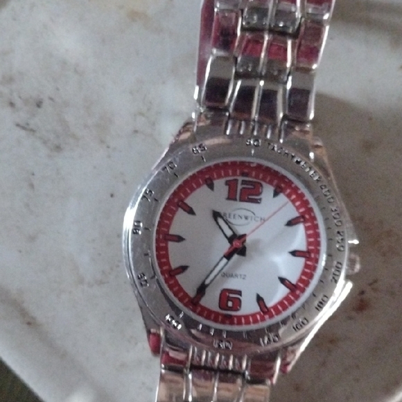 Greenwich Silver and Red Watch - Picture 1 of 2